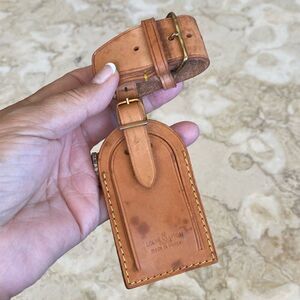 Vintage Louis Vuitton Vachetta Leather Luggage Tag & Poignet